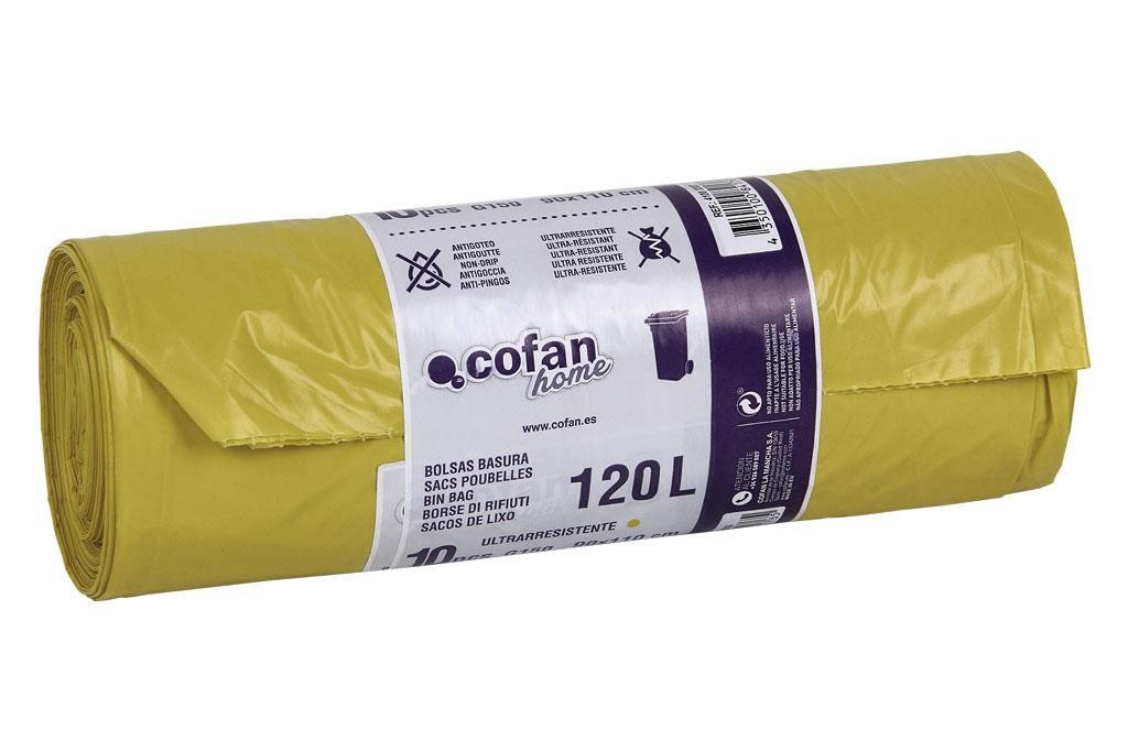 Bolsa de Basura 90X110 Galga 150 Color Amarillo 10 Uds.