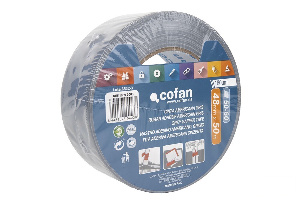 Cinta Americana Gris 180 Micras 48 Mm X 50 M