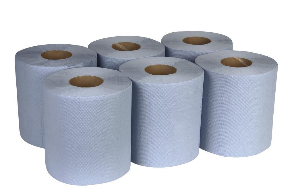 Papel Secamanos Reciclado Azul 90Mts (6Rollos)