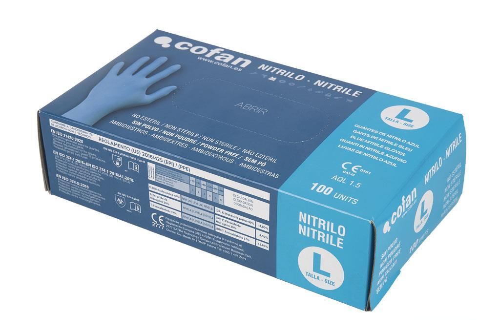 Caja 100 Unds. Guantes de Nitrilo T- L
