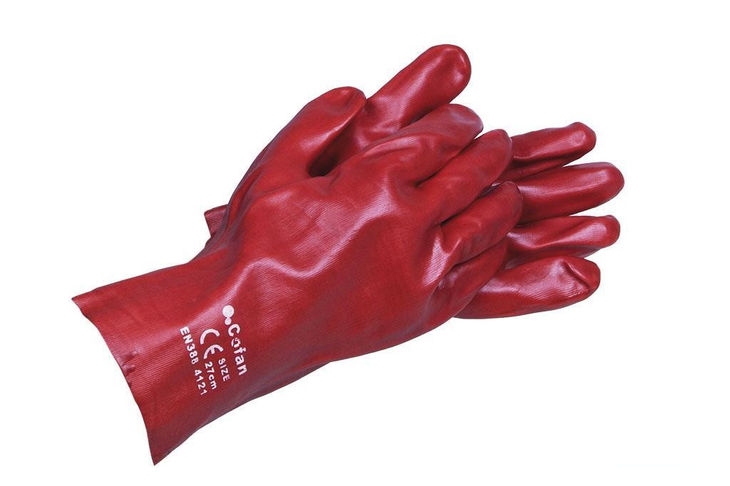 Blíster de Guante de Pvc Rojo 35 Cm Venta Unitaria