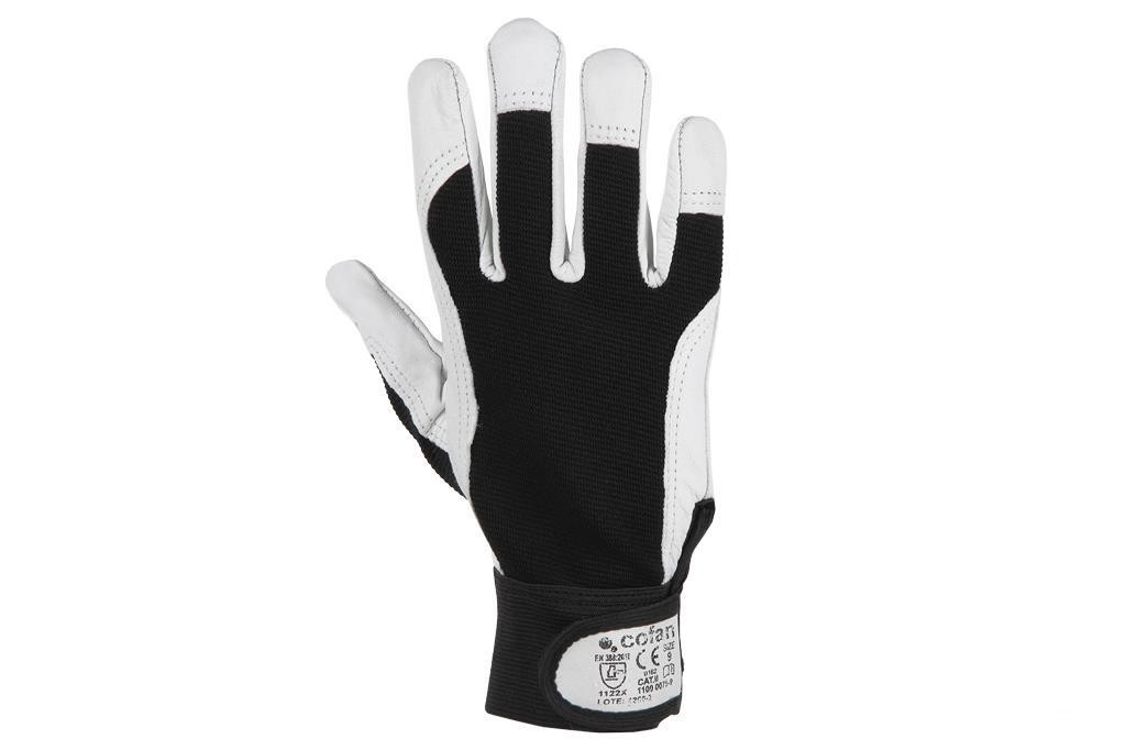 Guante Vacuno Dorso Tela + Velcro T-10 - vista alternativa