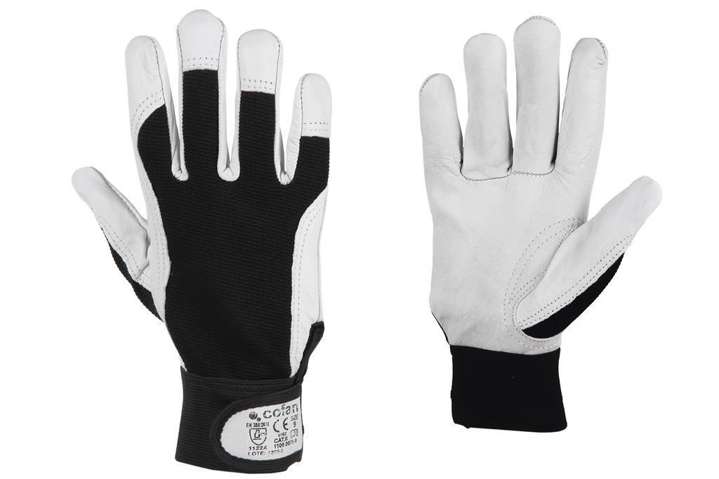 Guante Vacuno Dorso Tela + Velcro T-9