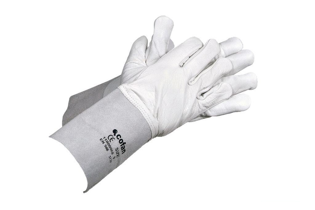 Blíster de Guante de Piel Vacuno con Manguito 13 Cm Talla 10 Venta Unitaria