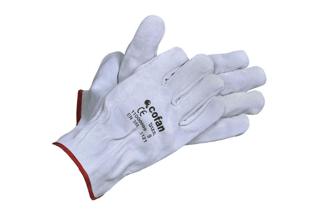 Guante Piel de Serraje Gris Talla 10