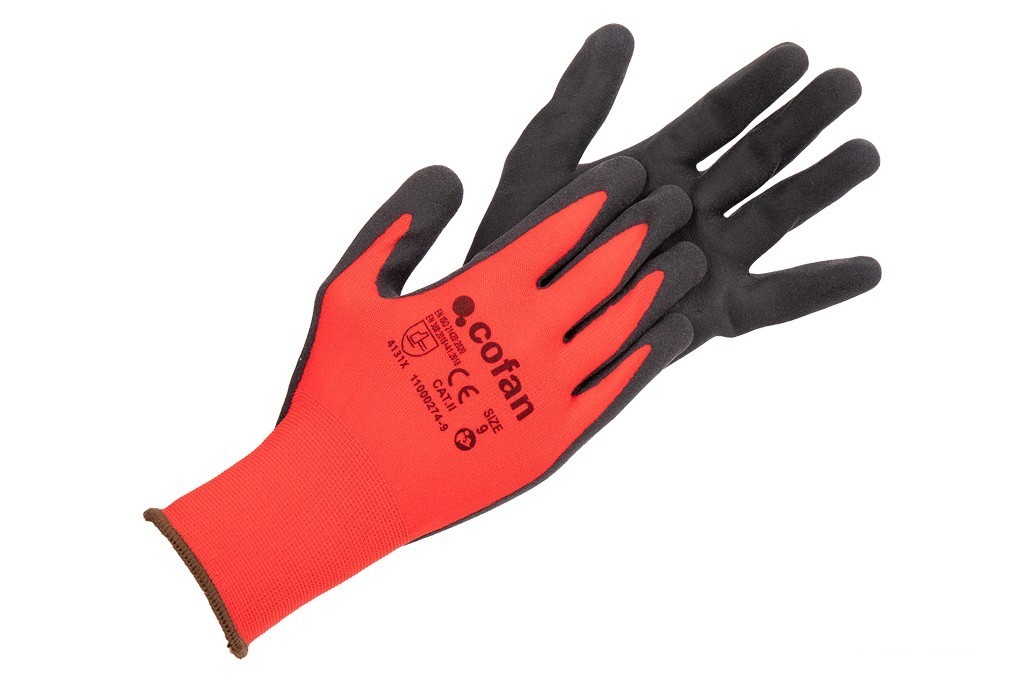 Guante Impregnado Sandy Coated Rojo/Negro Talla 9