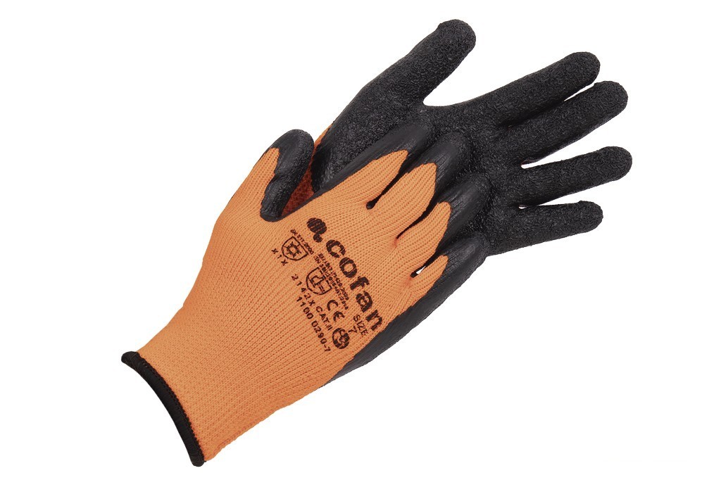 Guante Naranja Fluor con Revestimiento Latex Termico T-8