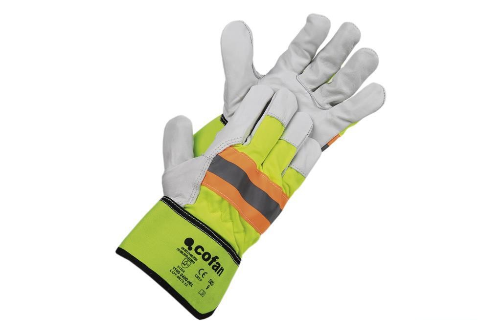 Blister Guante Vacuno Americano Amarillo Flúor Talla 11 Venta Unitaria