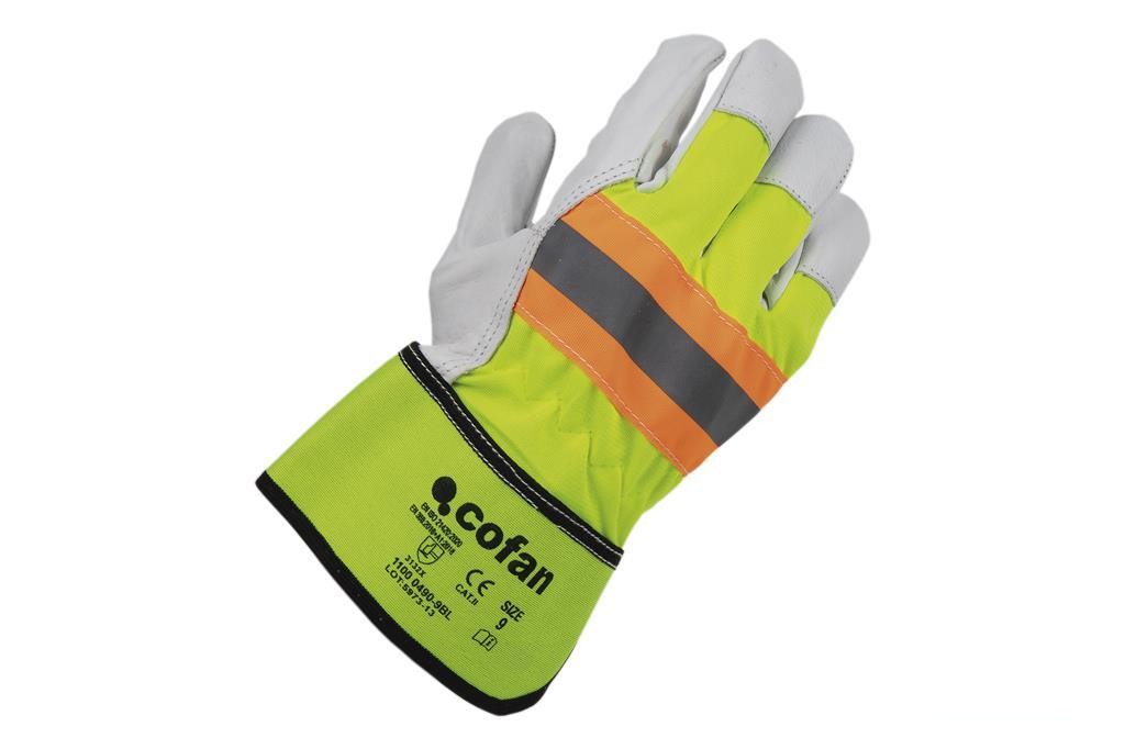 Blister Guante Vacuno Americano Amarillo Flúor Talla 9 Venta Unitaria - vista alternativa