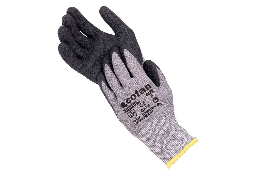 Guante Anticorte Hppe Impregnado de Latex Rugoso Talla 8 Venta Unitaria
