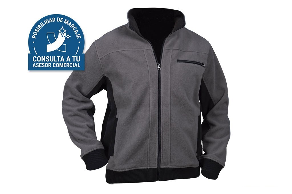 Chaqueta Polar Modelo Walker 370 G/M Gris-Negro Talla L