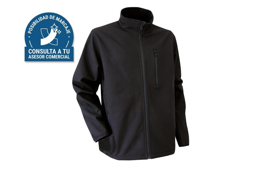 Chaqueta Soft Shell Negra Lister 340G/M Talla Xxxl