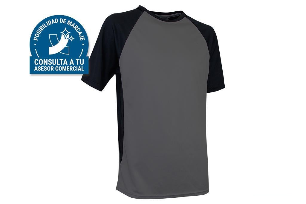 Camiseta Transpirable Modelo Pilote Gris-Negra 160 G/M2 Talla-S