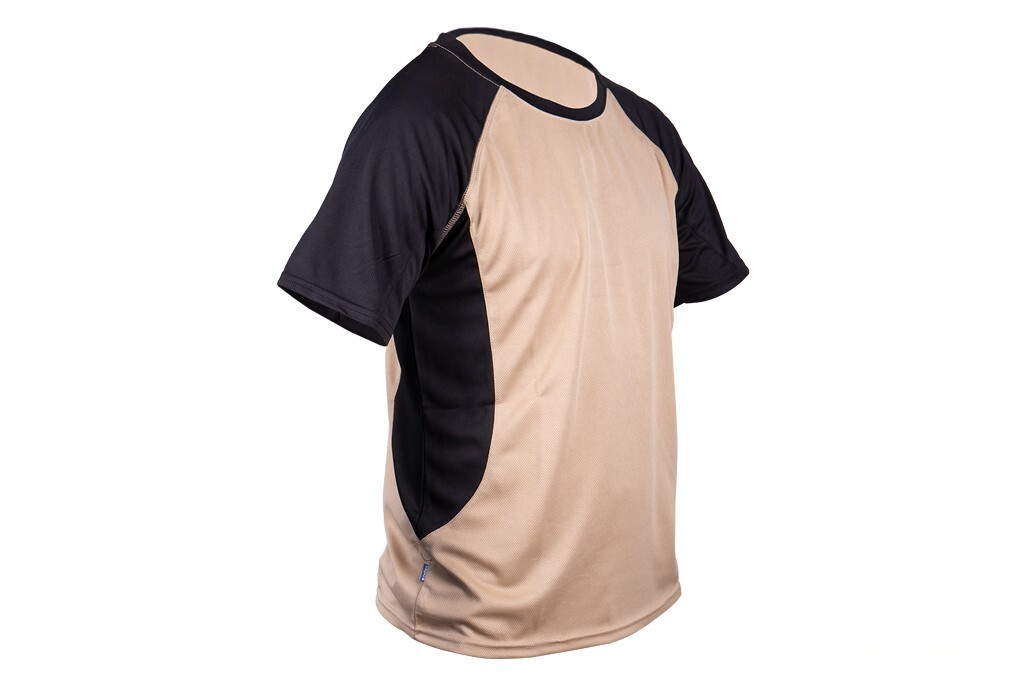 Camiseta Transpirable Modelo Pilote Beige-Negra 160 G/M2 Talla-M