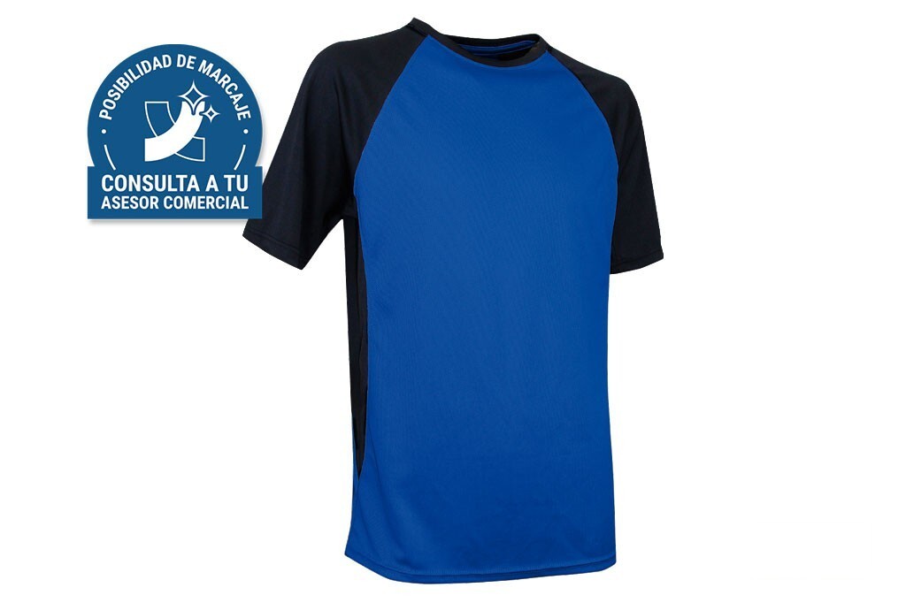 Camiseta Transpirable Modelo Pilote Azul-Negra 160 G/M2 Talla-M