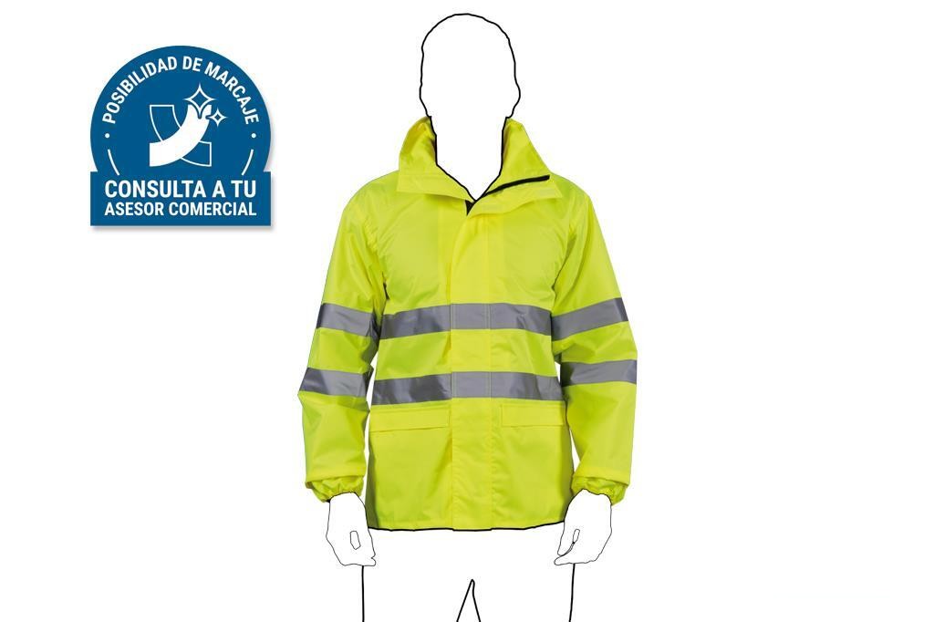 Chaqueta de Lluvia de Alta Visibilidad Modelo Pólux Amarilla Talla S