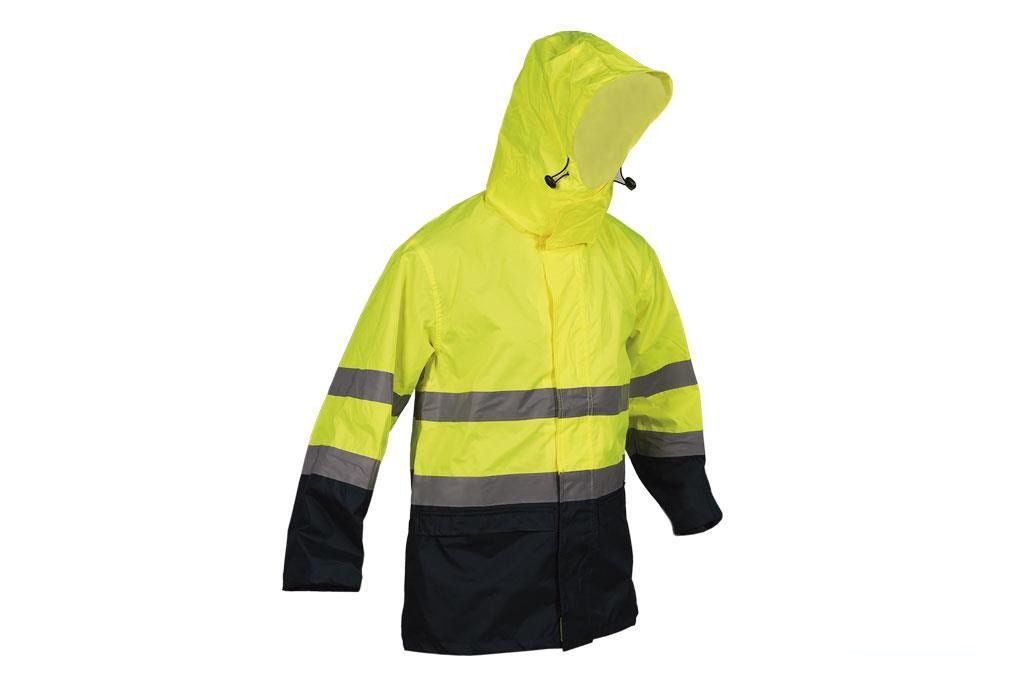 Chaqueta de Lluvia de Alta Visibilidad Modelo Sagitario Amarilla y Azul Talla L