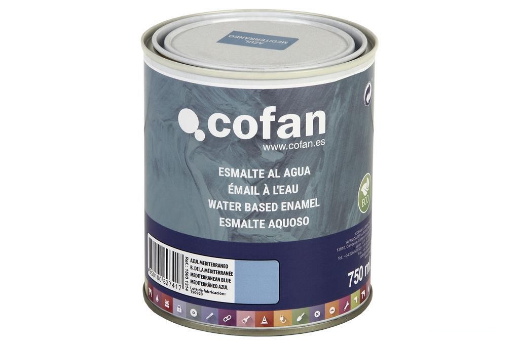 Esmalte Al Agua (750 Ml) Azul Mediterraneo Brillo
