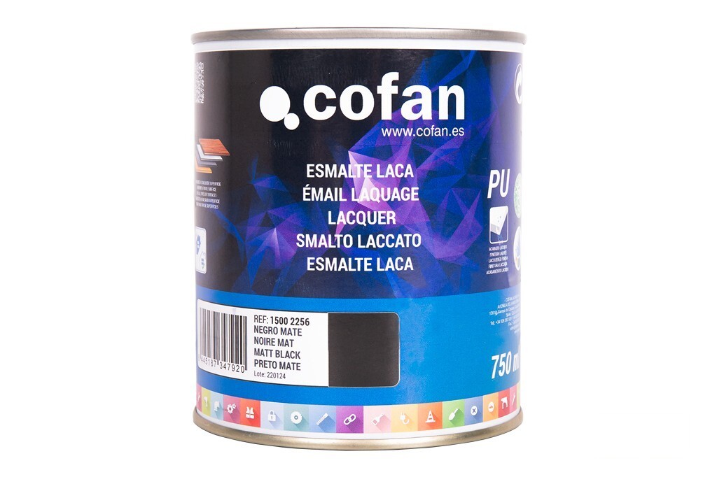 Esmalte Laca Al Agua Negro 750 Ml Mate