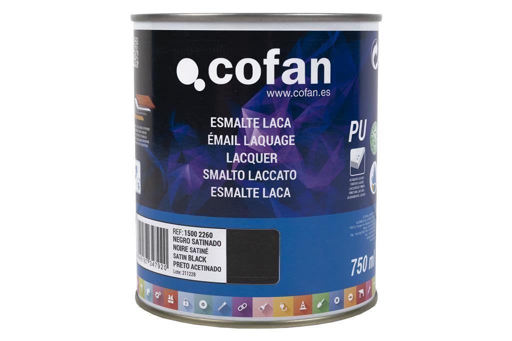 Esmalte Laca Al Agua Negro 750 Ml Satinado