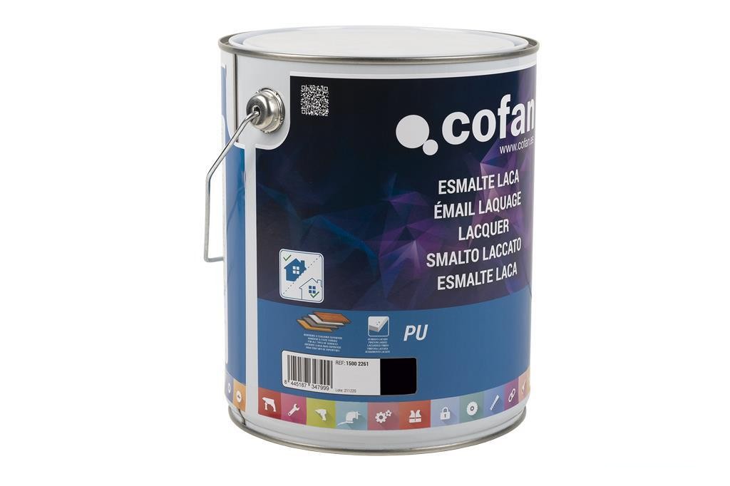 Esmalte Laca Al Agua Negro 4 L Satinado