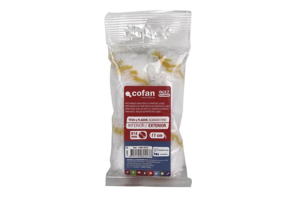 Pack 2 Recambios Mini Rodillo Paredes Lisas 6cm - vista alternativa