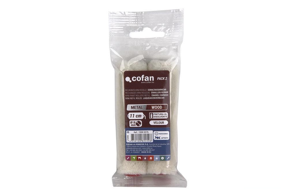 Pack 2 Recambios Mini Rodillo Esmaltar/Barnizar 11cm - vista alternativa