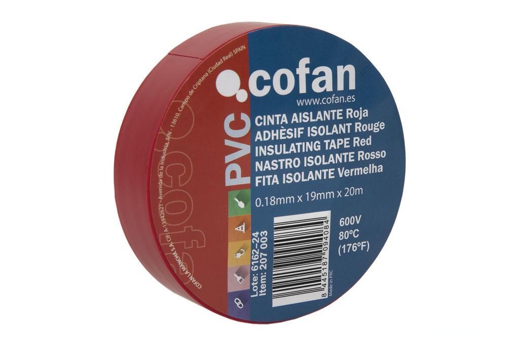 Cinta Aislante 180 Micras Roja 19Mmx20 Metros Venta Unitaria