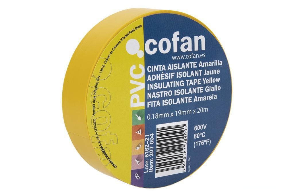 Cinta Aislante 180 Micras Amarilla 19Mmx20 Metros Venta Unitaria
