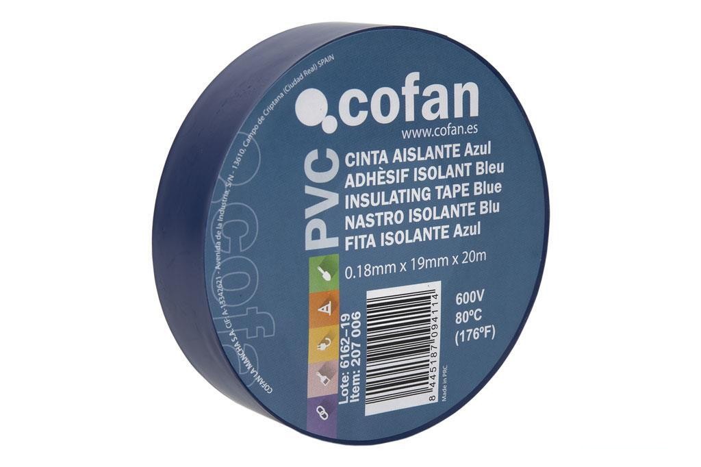 Cinta Aislante 180 Micras Azul 19Mmx20 Metros Venta Unitaria