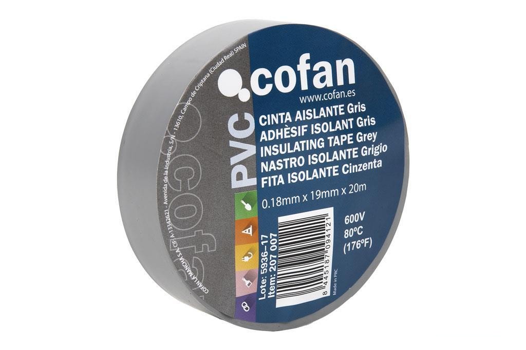 Cinta Aislante 180 Micras Gris 19Mmx20 Metros Venta Unitaria
