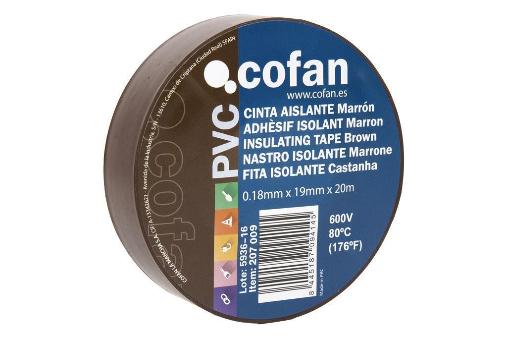 Cinta Aislante 180 Micras Marron 19Mmx20 Metros Venta Unitaria
