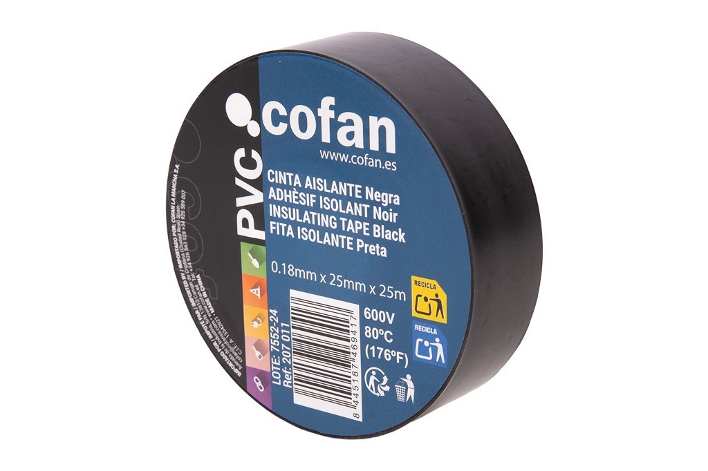 Cinta Aislante 180 Micras Negra 25 Mm X 25 M Venta Unitaria