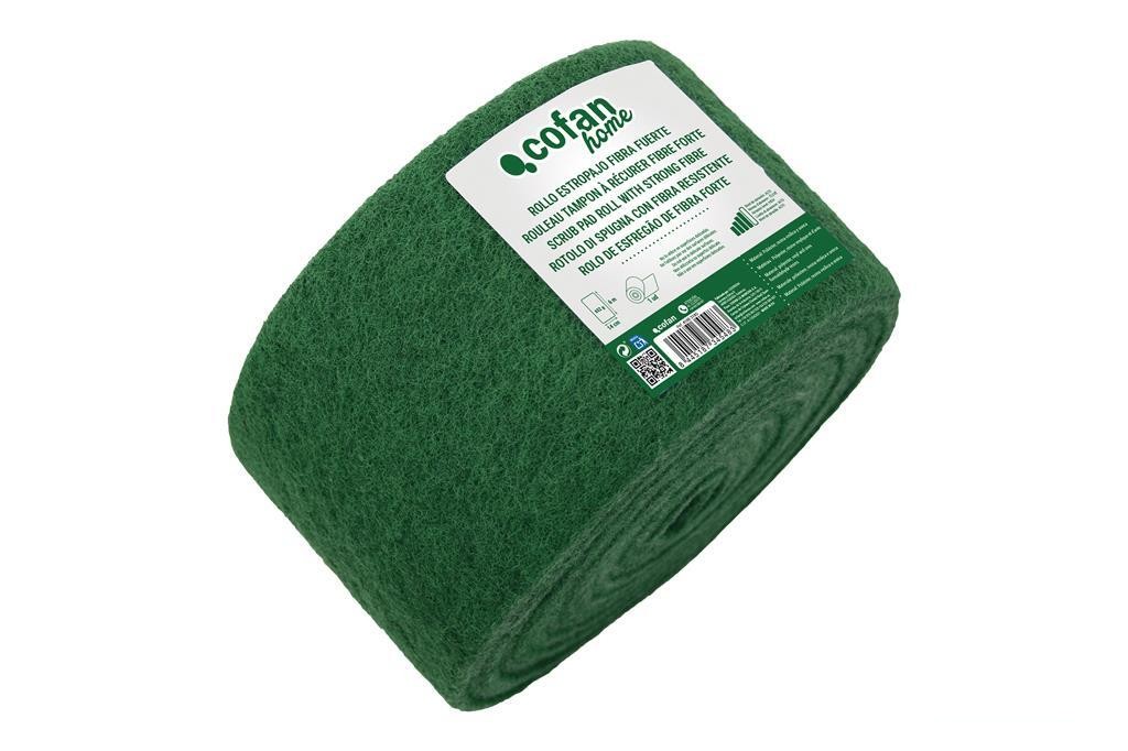 Rollo Estropajo Fibra Fuerte Verde 14X6 M
