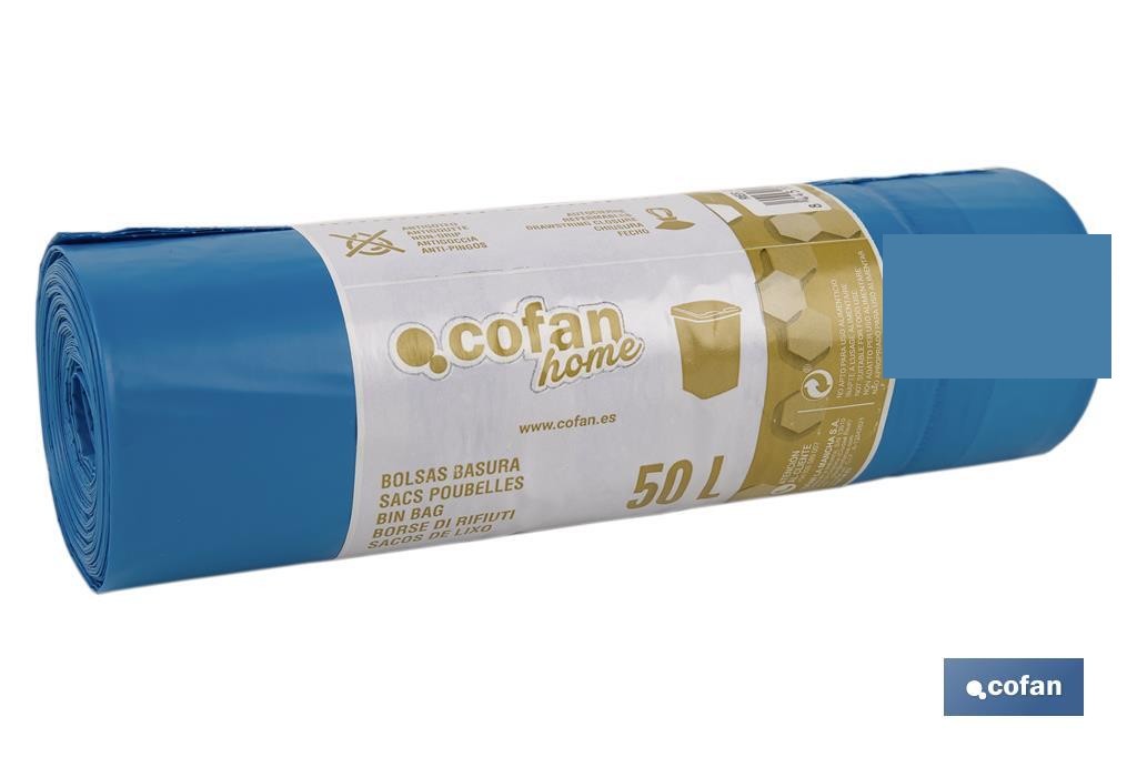 Bolsa de Basura Autocierre Perfumada 70 X70 Cm G.120 Color Azul10 Uds 50l