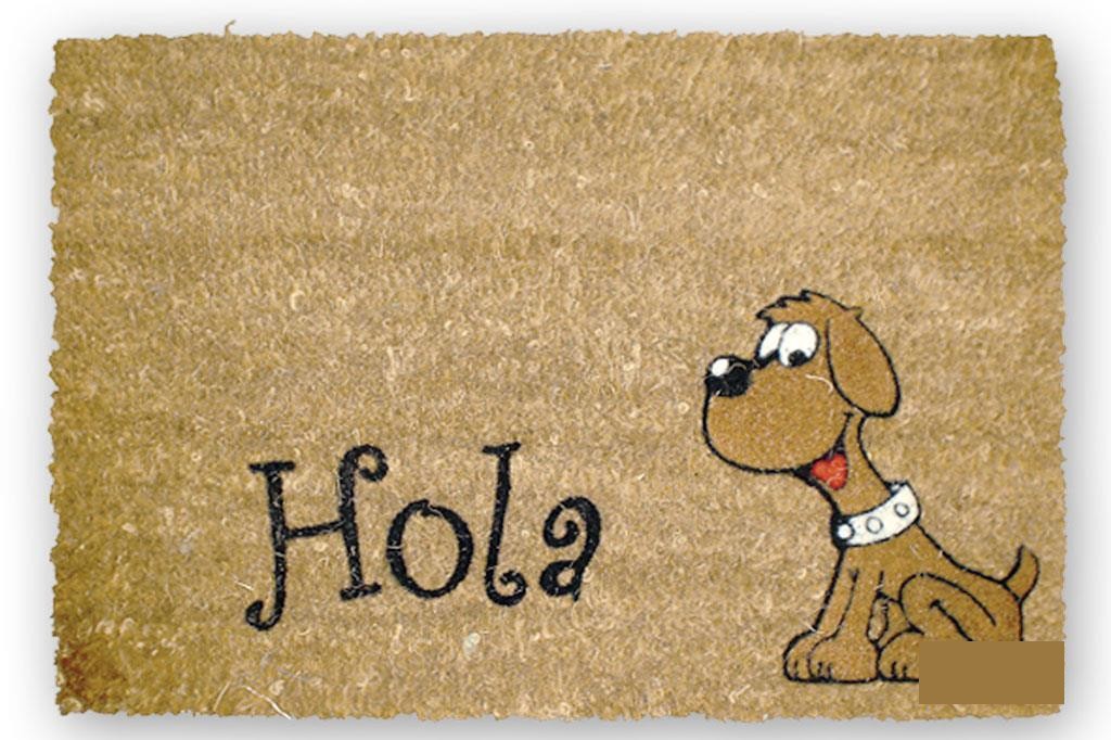 Felpudo Interior Coco Floqueado 40X60X1.60Cm (Perro Hola)