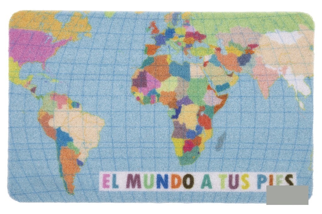 Felpudo con Estampado Digital el Mundo 40 X 60 Cm