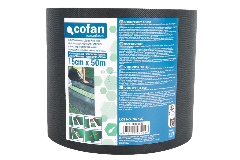 Cinta de Unión para Césped Artificial Sin Adhesivo 15 Cm X 50 M Verde
