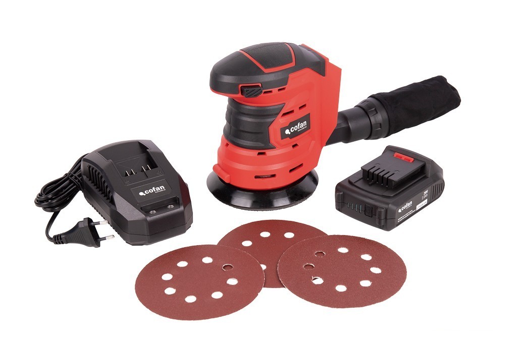 Lijadora Orbital a Batería Li-Ion 20 V 125 Mm 10000 Rpm