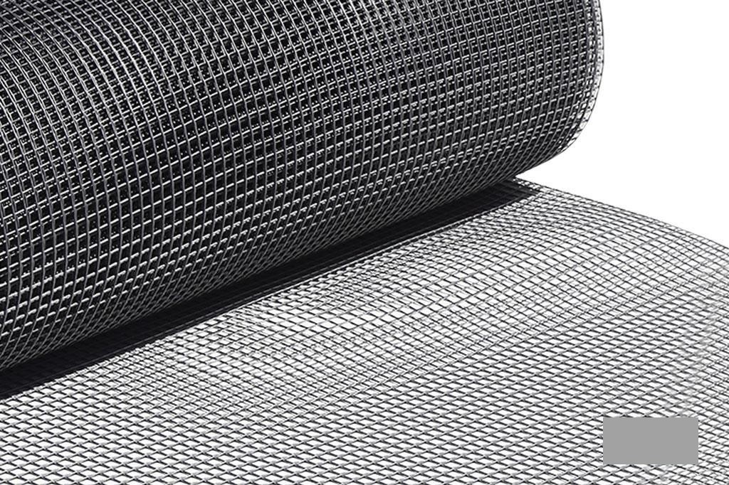 Malla Plast. Cuadrada Jardin 10mm Gris Plata 1X25M