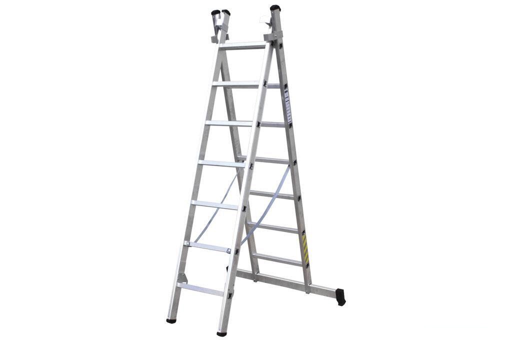 Escalera Aluminio Doble 9 Peldaños 2,50 + 2,50 M