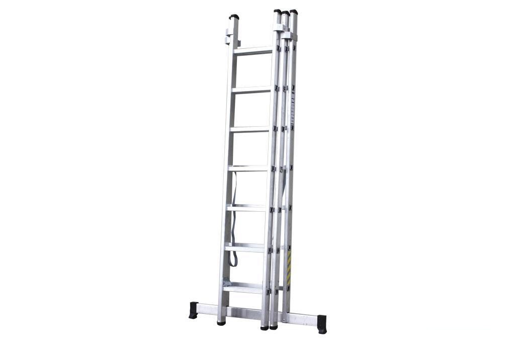 Escalera Aluminio Triple 9 Peldaños 2,50 + 2,50 + 2,50 M - vista alternativa