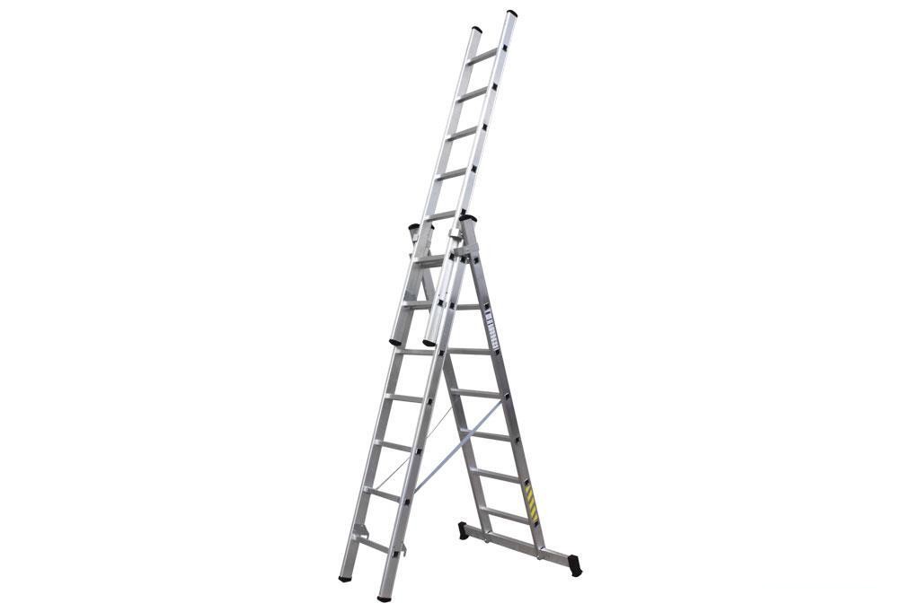 Escalera Aluminio Triple 11 Peldaños 3,00 + 3,00 + 3,00 M