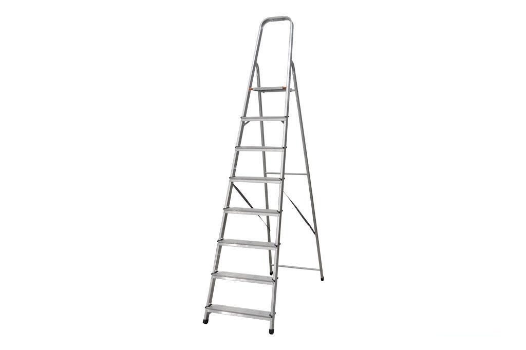 Escalera Aluminio 8 Peldaños y 1,85 M Altura Útil