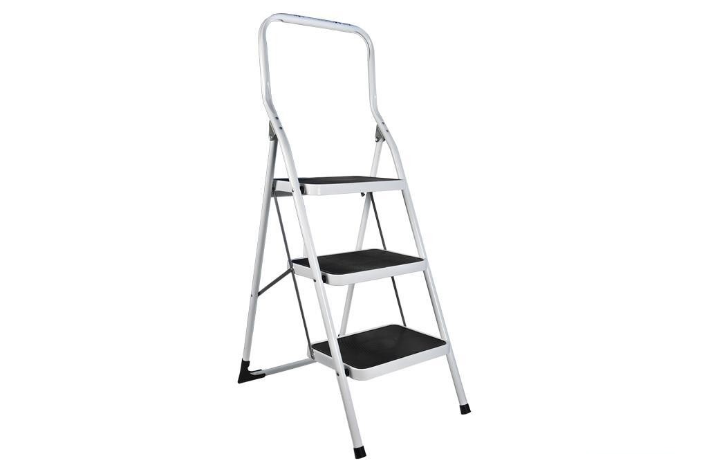 Escalera Doméstica Acero 3 Peldaños Altura 70 Cm