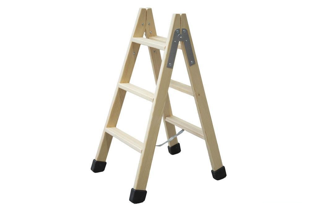 Escalera Madera Doble 3 Peldaños 0,75 M - vista alternativa