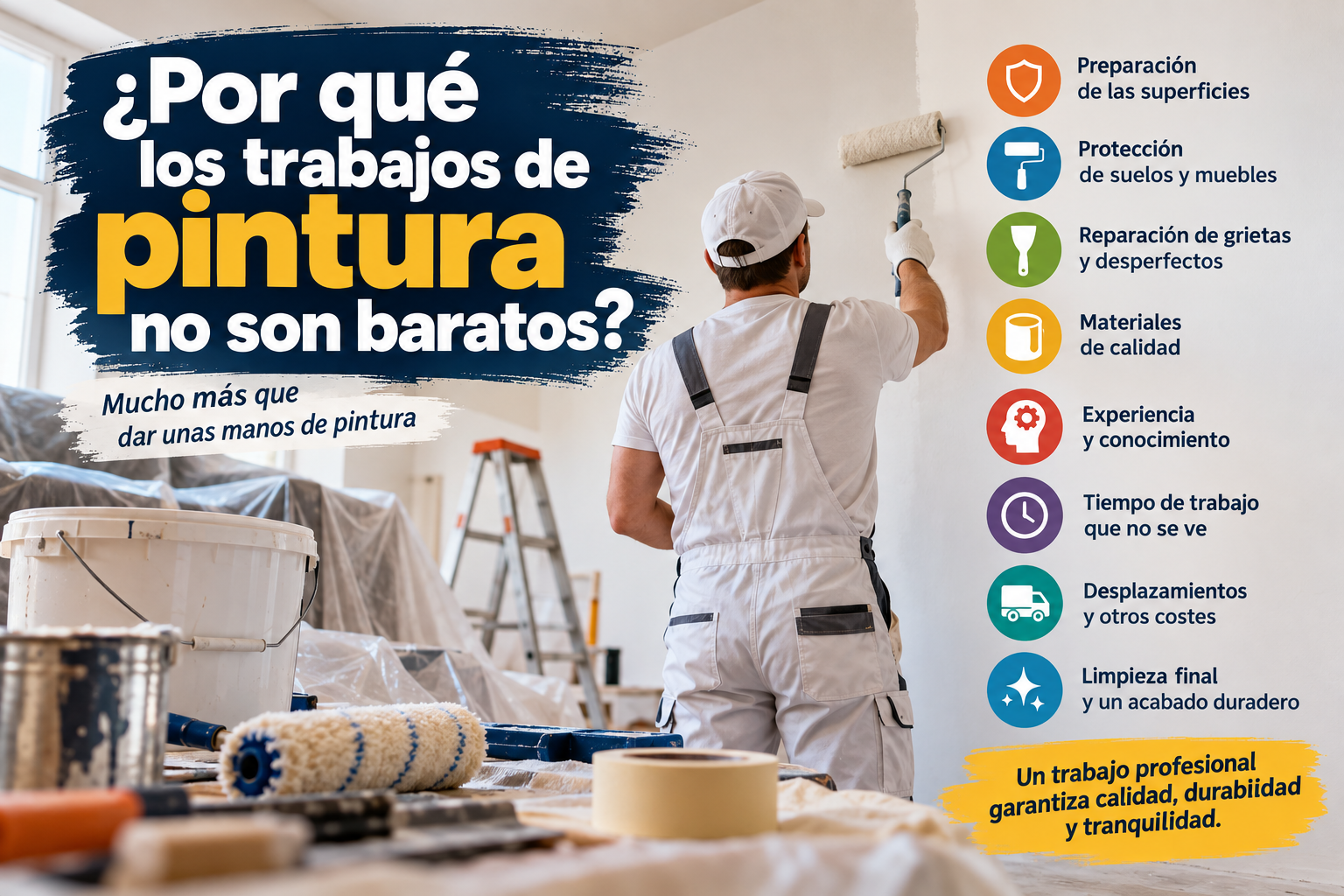 ¿Por qué los trabajos de pintura no son baratos? El verdadero coste de pintar una vivienda