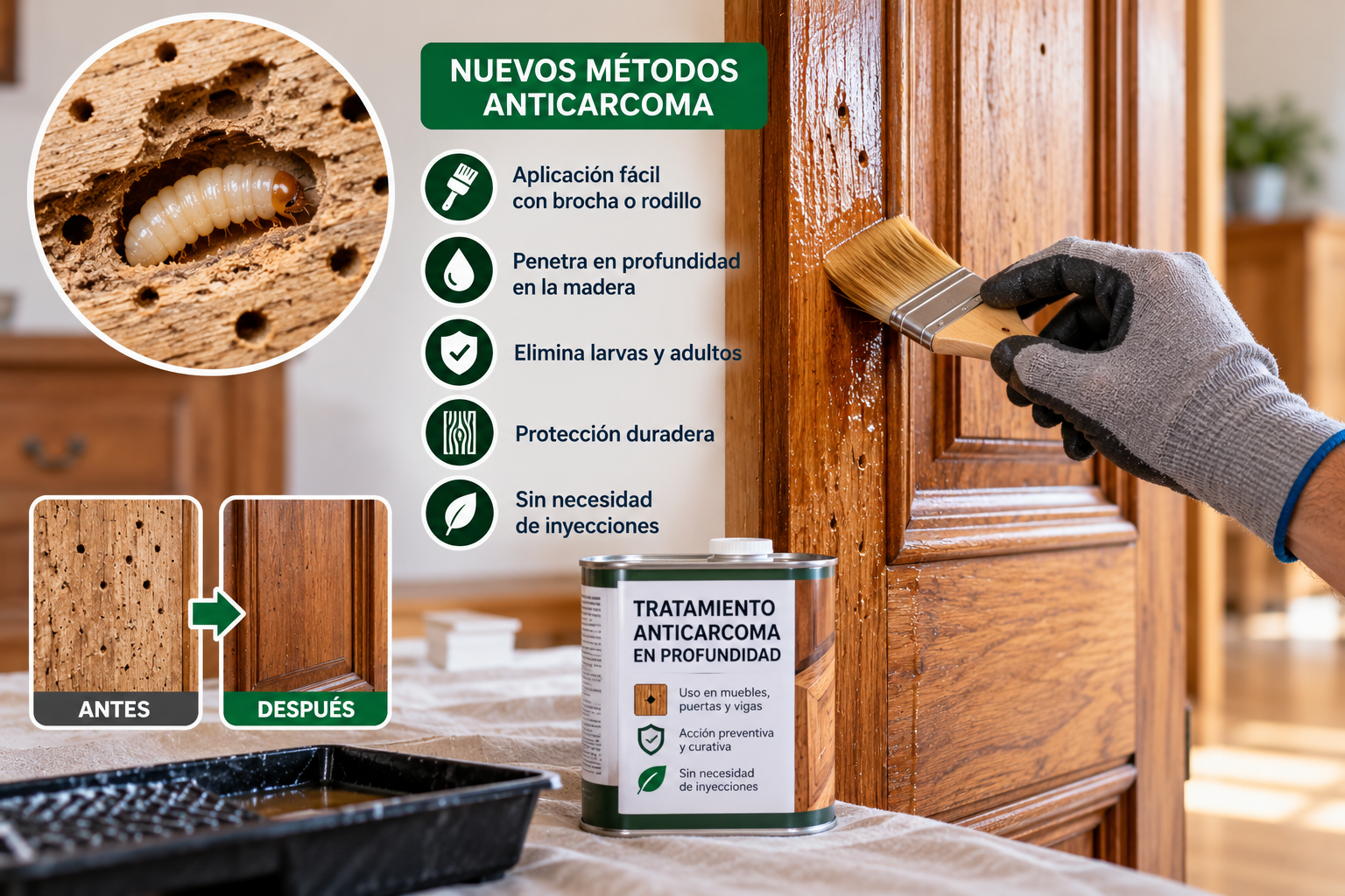 Cómo tratar la madera con carcoma: métodos eficaces para eliminarla