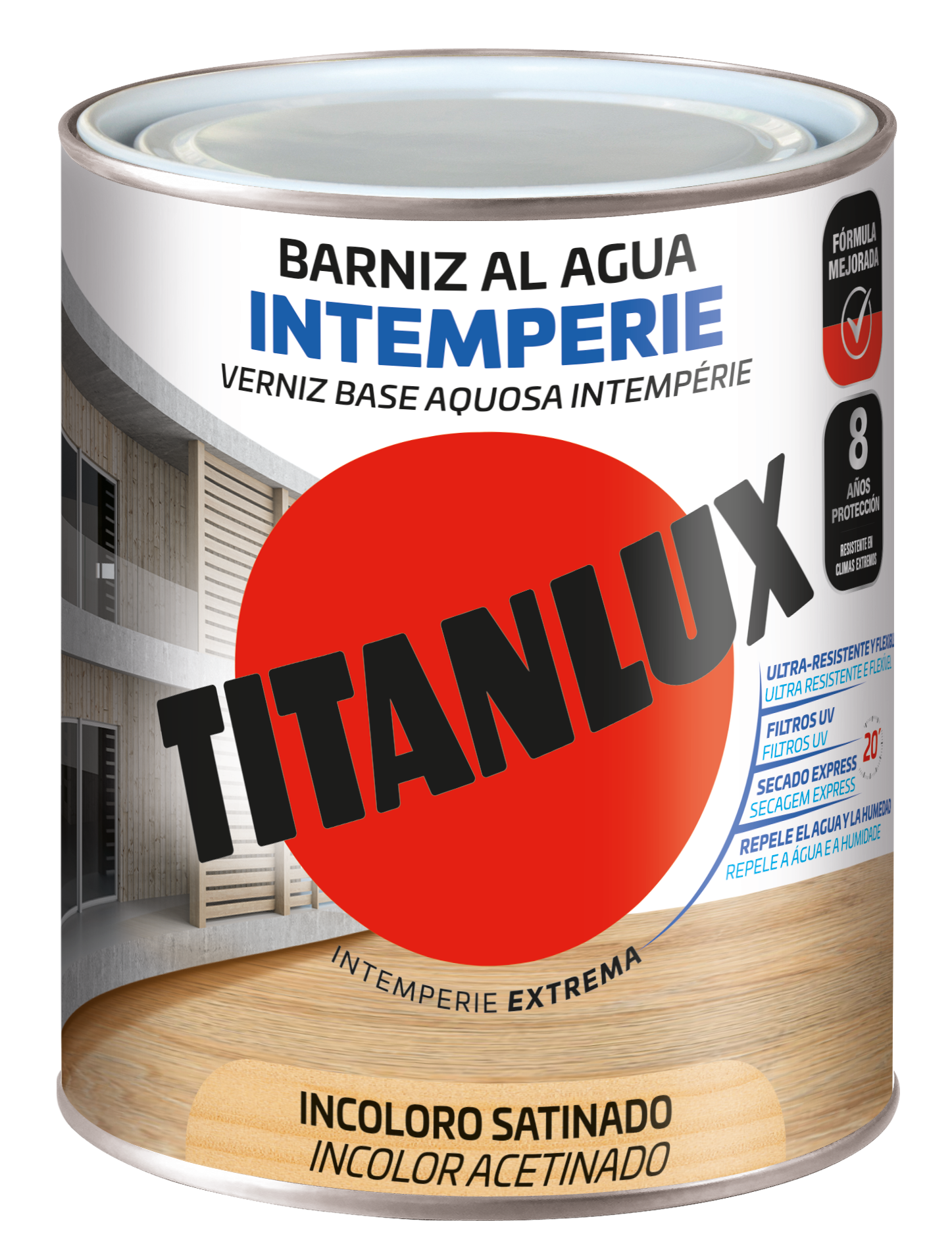 Titanlux Barniz al Agua Ecológico Intemperie Satinado