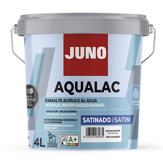 Aqualac esmalte al agua blanco brillo juno 4l